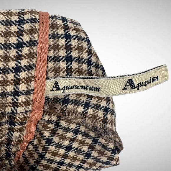 Aquascutum Houndstooth Checked Wool Brown Trousers Pants Size 12 Women's Twee‎ - Picture 5 of 12